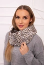 KN16 Damen Snood ecru+mocca