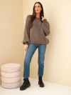Women's oversized sweater with a round neckline and ribbing fango