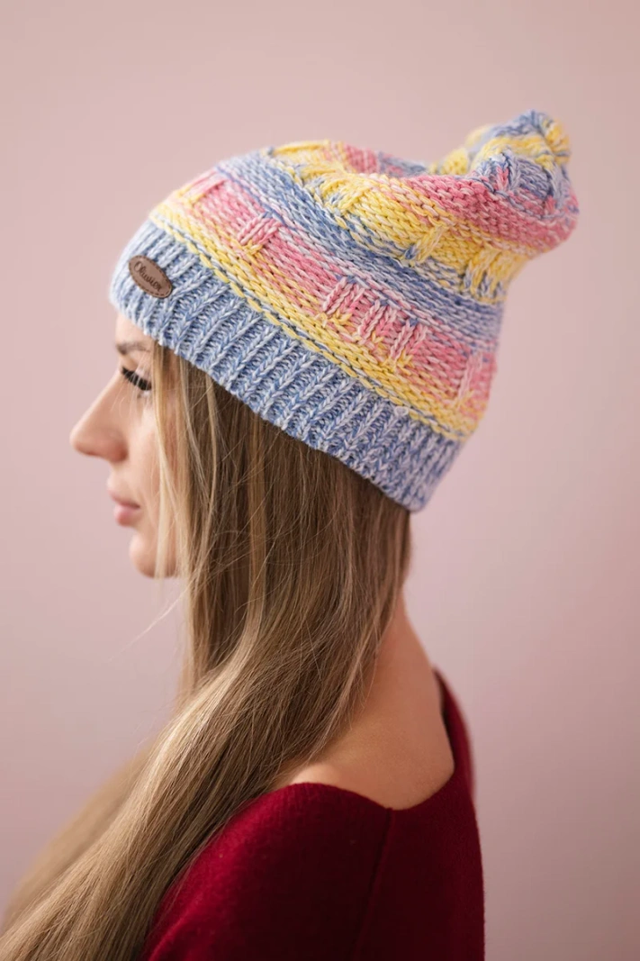 Fleecová čepice Patrycja K254 pink+blue