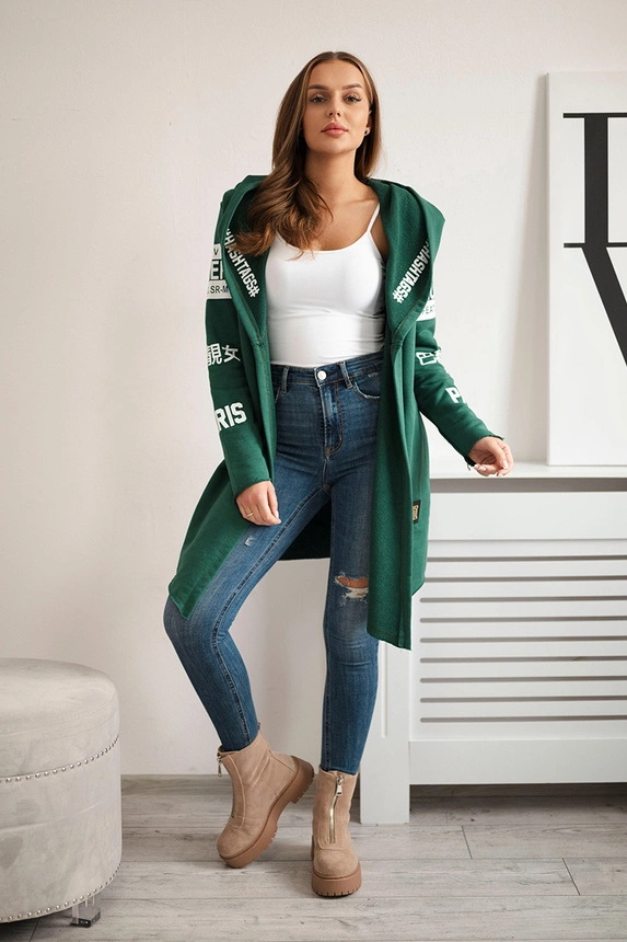 Coatee with subtitles green