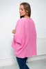 Muslin blouse with rolled-up sleeves dark pink