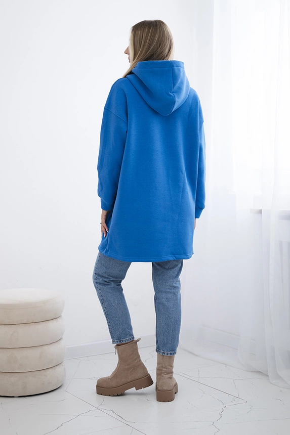 Kornblumenblaues Sweatshirt mit Kapuze