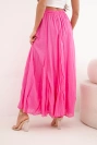 Women's maxi cotton skirt with an elastic waistband camel