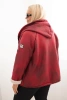 Women's Plus Size jacket with a hood and fleece burgundy
