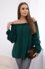 Spanish blouse with decorative sleeves dark green