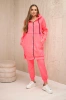 Insulated set with a long sweatshirt pink neon