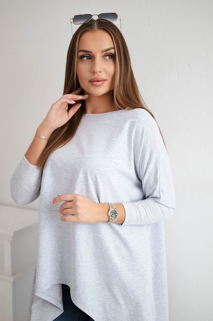 Oversize-Bluse hellgrau