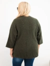 Plus Size women's sweater with pockets without fastening khaki