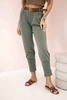 Pants with belt and pockets buttery-fabric khaki