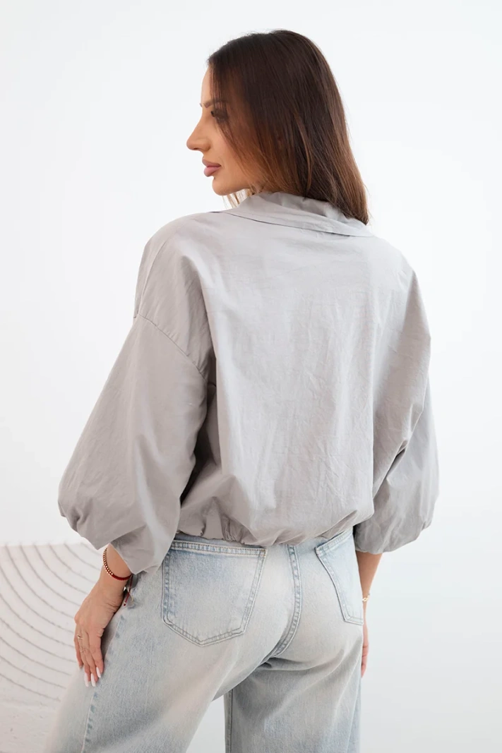 Women's cotton bomber jacket with zipper fango color