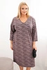 Damenkleid aus Georgette Plus Size mit V-Ausschnitt fango