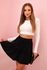 Women's cotton skirt with ruffles and elastic waistband black