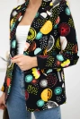 Bedruckte Jacke aus Baumwolle mit Knopf schwarz