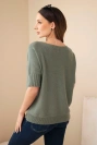 Damenpullover aus Viskose mit kurzen Ärmeln khaki