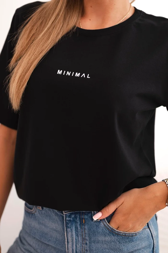 Dámská bavlněná blůza s potiskem Minimal černá