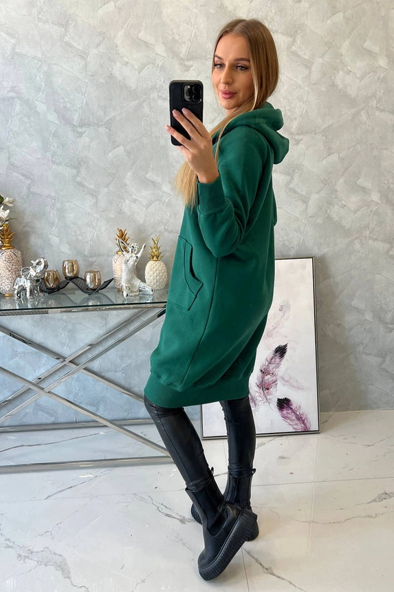 Isoliertes Sweatshirt mit langer Kapuze dunkelgrün