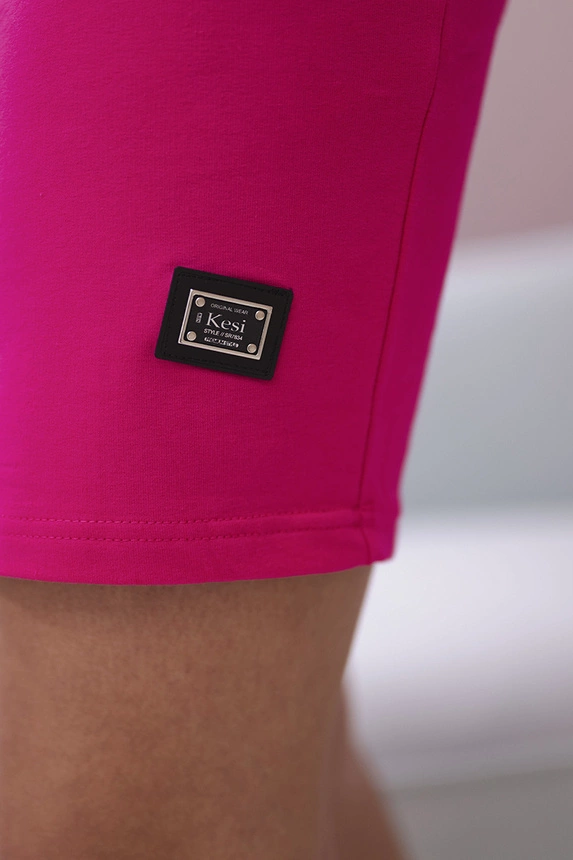 Dress tied at the neck fuchsia