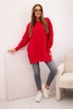 Damen Sweatshirt aus Baumwolle mit breitem Bund unten rot