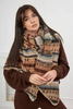 6072 Women's scarf camel + black