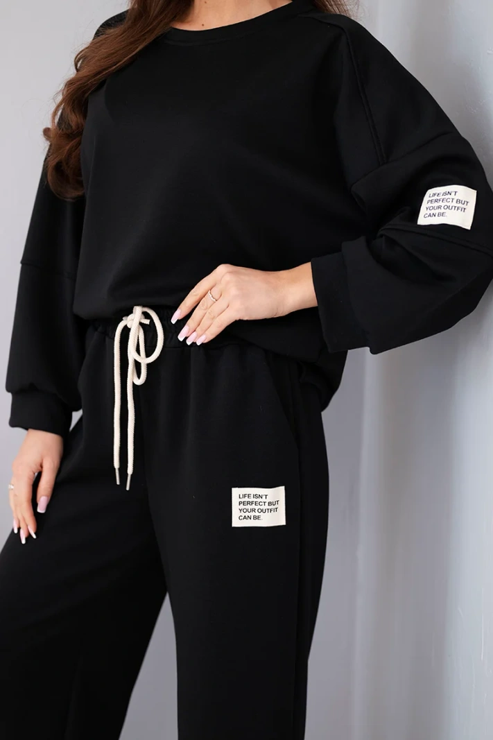 Women's set butter hoodie + pants black