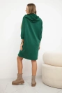 Hooded dress dark green