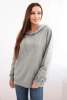 Women's looped cotton hoodie with kangaroo pocket dark mint