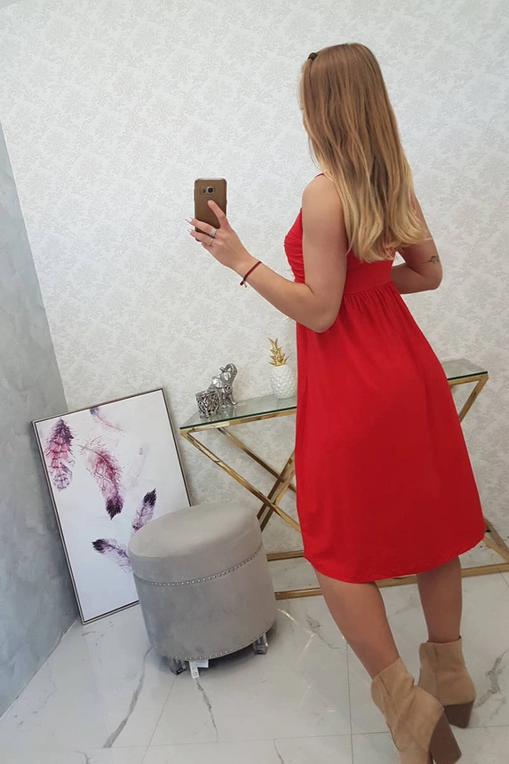 Kleid mit breiten Trägern rot