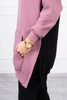Two-color hooded dress dark pink