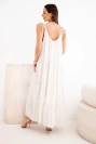 Women's viscose dress with tie straps beige