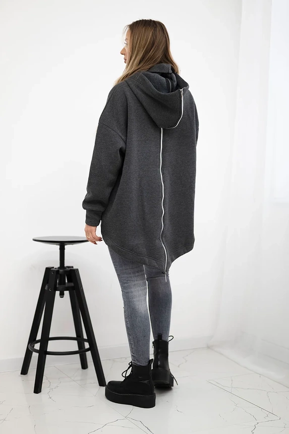 Isoliertes Sweatshirt mit Reißverschluss am Rücken graphit