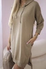 Kapuzenkleid mit längerem Rücken camel