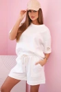 Women's butter set with high-waisted shorts ecru