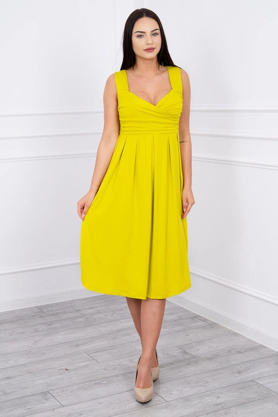 Dress with wide straps kiwi