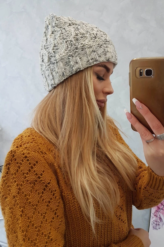 Dámská čepice Eliza K205 ecru+grey