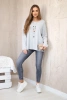 Blouse with necklace grey