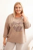 Women's Plus Size washed hoodie with a print graphite