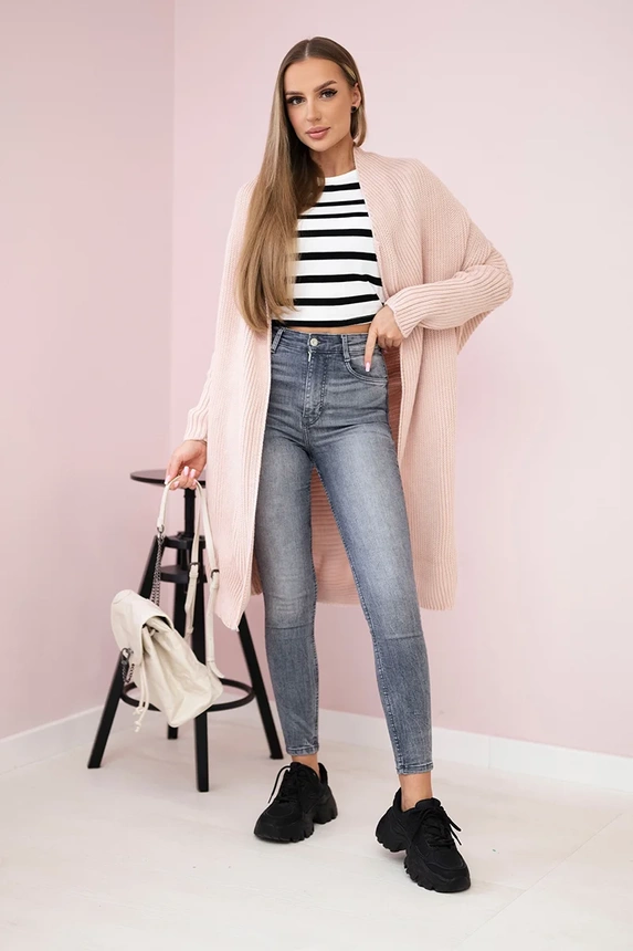 Sweater with batwing sleeve powdered pink