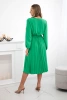 Kleid mit plissiertem Saum gebunden grün