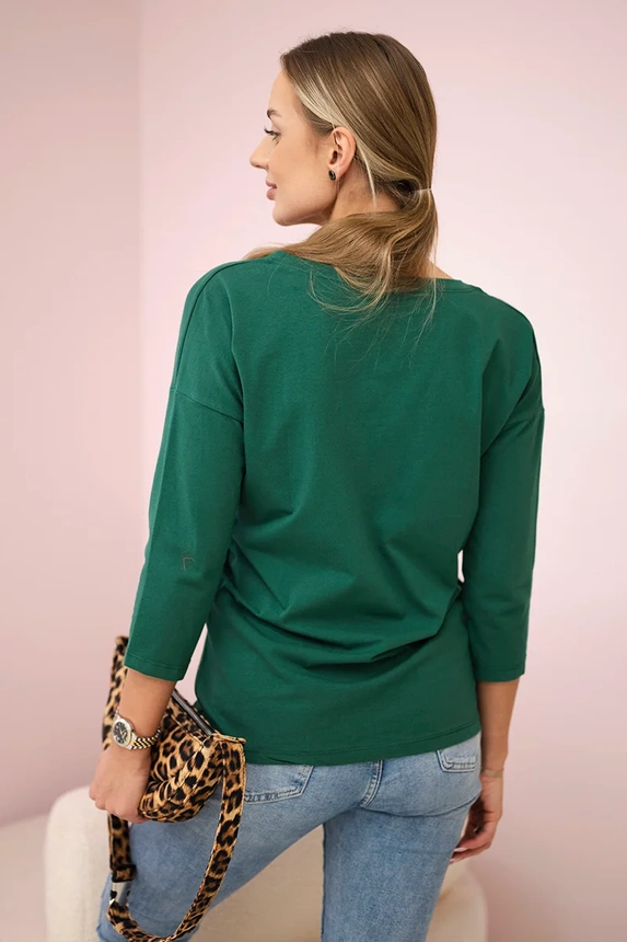 V-neck blouse green