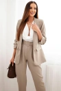 Elegantes Set aus Blazer und Hose fango