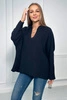 Muslin blouse with rolled-up sleeves black