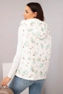 Women's quilted floral hooded vest mint