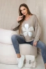 Butterfarbenes Sweatshirt mit Herz-Print