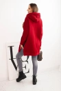 Wattierte Sweatjacke mit seitlichen Schlitzen bordeaux