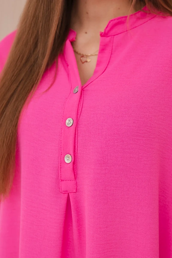 Blouse with a longer back pink