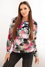 Velours-Sweatshirt mit Kapuze schwarz