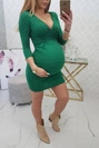 Dress fitted with a cut under the bust green