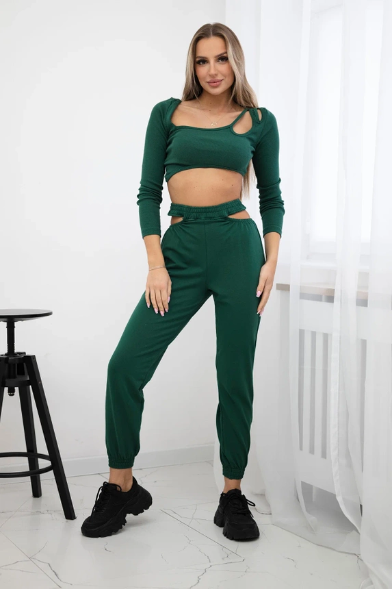 Set with a top blouse green