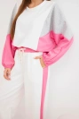 Damen-Set aus butterweichem Material mit lockerem Sweatshirt und Hosen mit weitem Bein rosa