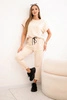 Cotton set blouse + trousers beige